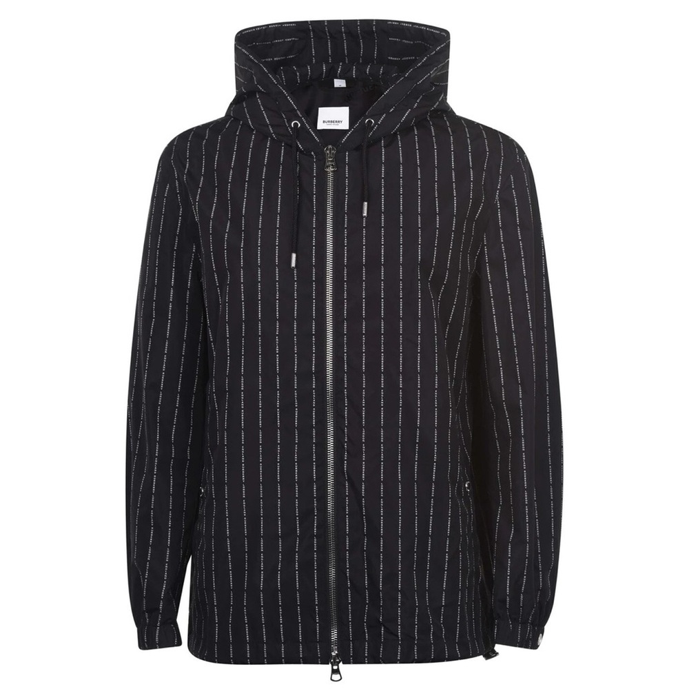 ♦️Burberry monogram pin Stripe Anorak Jacket | M | Pre-owned | 100% Authentic ✅